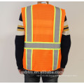 Warnschutz Warnweste ANSI 107 Orange Breathable Mesh Hi Vis Workwear Jacke mit Taschen und Reißverschluss